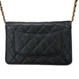 シャネル CHANEL マトラッセチェーン ウォレット AP0250 ブラック ゴールド金具 キャビアスキン レディース ショルダーバッグ