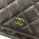 シャネル CHANEL マトラッセチェーン ウォレット AP0250 ブラック ゴールド金具 キャビアスキン レディース ショルダーバッグ