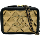 シャネル CHANEL マトラッセ バニティ ミニカードケース AP3002 31番台 ゴールド/ブラック ラム レディース ショルダーバッグ