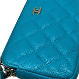 シャネル CHANEL マトラッセチェーン ウォレット A82527 エメラルドグリーン キャビアスキン SV金具 レディース ショルダーバッグ