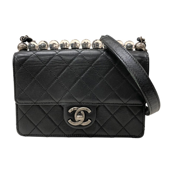 シャネル CHANEL マトラッセ スモールフラップバッグ AS0585 ブラック シルバー金具 カーフ レディース ショルダーバッグ シャネル CHANEL マトラッセ スモールフラップバッグ AS0585 ブラック
