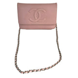 シャネル CHANEL ココマークチェーンウォレット A4854 ピンク/シルバー金具 キャビアスキン レディース ショルダーバッグ