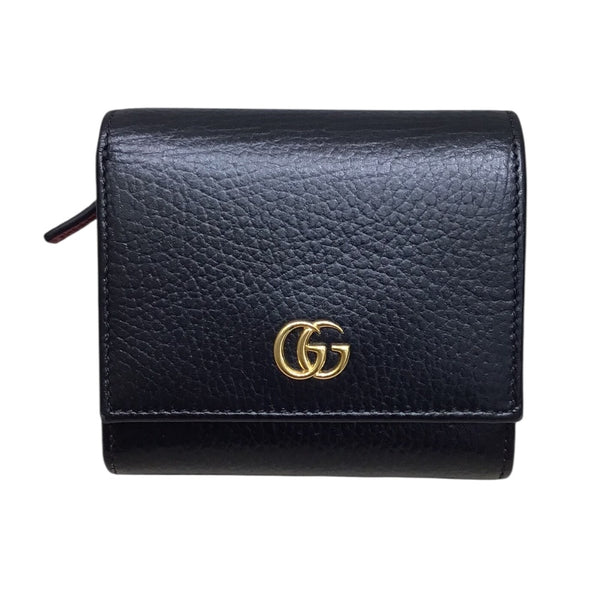グッチ GUCCI ダブルG ミディアムウォレット 598587 ブラック レザー