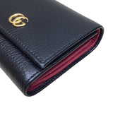 グッチ GUCCI ダブルG　ミディアムウォレット 598587 ブラック レザー レディース 三つ折り財布