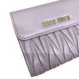 ミュウミュウ miu miu マテラッセ　コンパクトウォレット ５ML002 ピンク レザー レディース 三つ折り財布