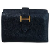エルメス HERMES ベアンコンビネ B刻印 ブラック/ゴールド金具 シェーブル ユニセックス 二つ折り財布