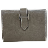 エルメス HERMES ベアン カードケース U刻印　 エトゥープ/シルバー金具 シェーブル ユニセックス カードケース
