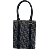クリスチャン・ディオール Christian Dior トロッタートート ネイビー ゴールド金具 ジャガード レディース トートバッグ