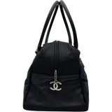 シャネル CHANEL パリビアリッツ ボストン 12番台 ブラック シルバー金具 コーティングキャンバス レディース ボストンバッグ