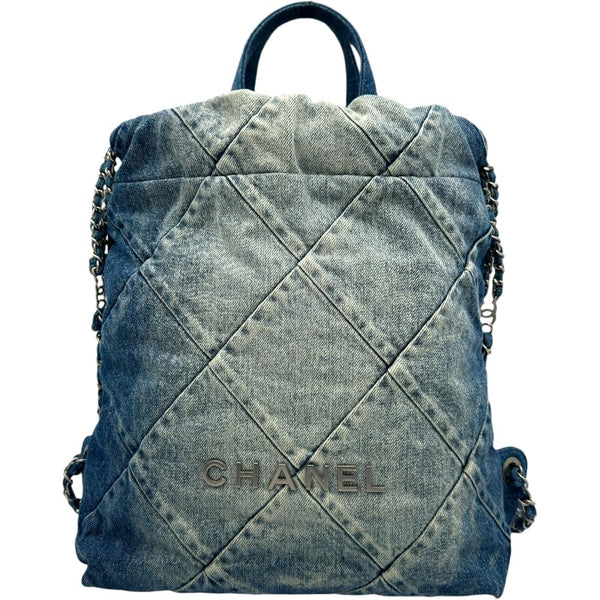 シャネル CHANEL シャネル22 AS3859 ブルー SV金具 デニム レディース