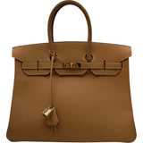 エルメス HERMES バーキン35 〇Z刻 ナチュラル ゴールド金具 クシュベル レディース ハンドバッグ