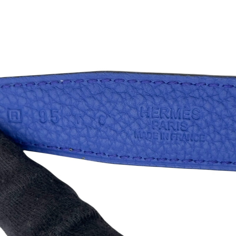 エルメス HERMES ベルト 95cm □R刻 ブルーインディゴ /ブルー