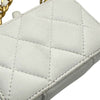 シャネル CHANEL ショルダーコインパース 32番台 ホワイト GD金具 ラム レディース ショルダーバッグ