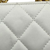 シャネル CHANEL ショルダーコインパース 32番台 ホワイト GD金具 ラム レディース ショルダーバッグ