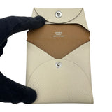 エルメス HERMES バスティア ヴェルソ U刻印　(2022年製) ナタ/セサミ シルバー金具 エプソン レディース コインケース