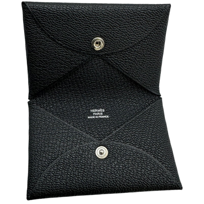 エルメス HERMES カルヴィ W刻 ブラック シルバー金具 シェーブル