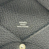 エルメス HERMES カルヴィ W刻 ブラック シルバー金具 シェーブル メンズ 名刺入れ