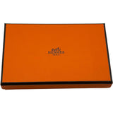 エルメス HERMES カルヴィ W刻 ブラック シルバー金具 シェーブル メンズ 名刺入れ