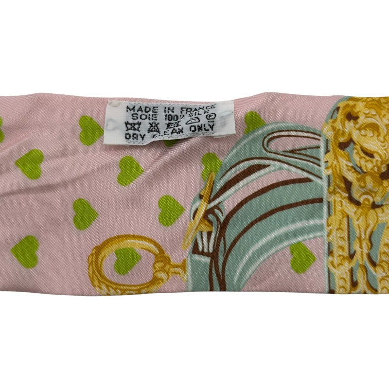 エルメス HERMES ツイリー BRIDES DE GALA LOVE ピンク シルク