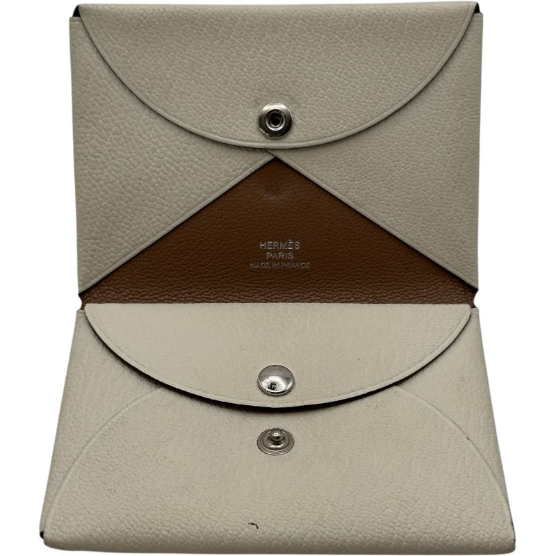 エルメス HERMES カルヴィデュオ B刻 ナチュラルサブレ シルバー金具 エバーカラー レディース 二つ折り財布 エルメス HERMES カルヴィデュオ B刻 ナチュラルサブレ シルバー金具