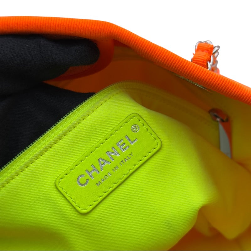 CHANELシャネル 非売品ノベルティ　黄緑トートバッグ シャネル CHANEL ドーヴィルチェーンMM A67001 31番台 オレンジ