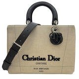 クリスチャン・ディオール Christian Dior レディディオール ラージ エトワールクルーズ2015 アイボリー シルバー金具 キャンバス/レザー レディース トートバッグ