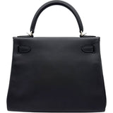 エルメス HERMES ケリー28 内縫い Z刻印 ブラック シルバー金具 エバーカラー レディース ハンドバッグ