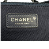 シャネル CHANEL ラージ ショッピングバッグ A57162 25番台 ネイビー シルバー金具 ミックスファイバー/カーフスキン レディース トートバッグ