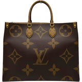 ルイ・ヴィトン LOUIS VUITTON オンザゴーGM M44576 ブラウン モノグラム ジャイアント・リバース ユニセックス トートバッグ