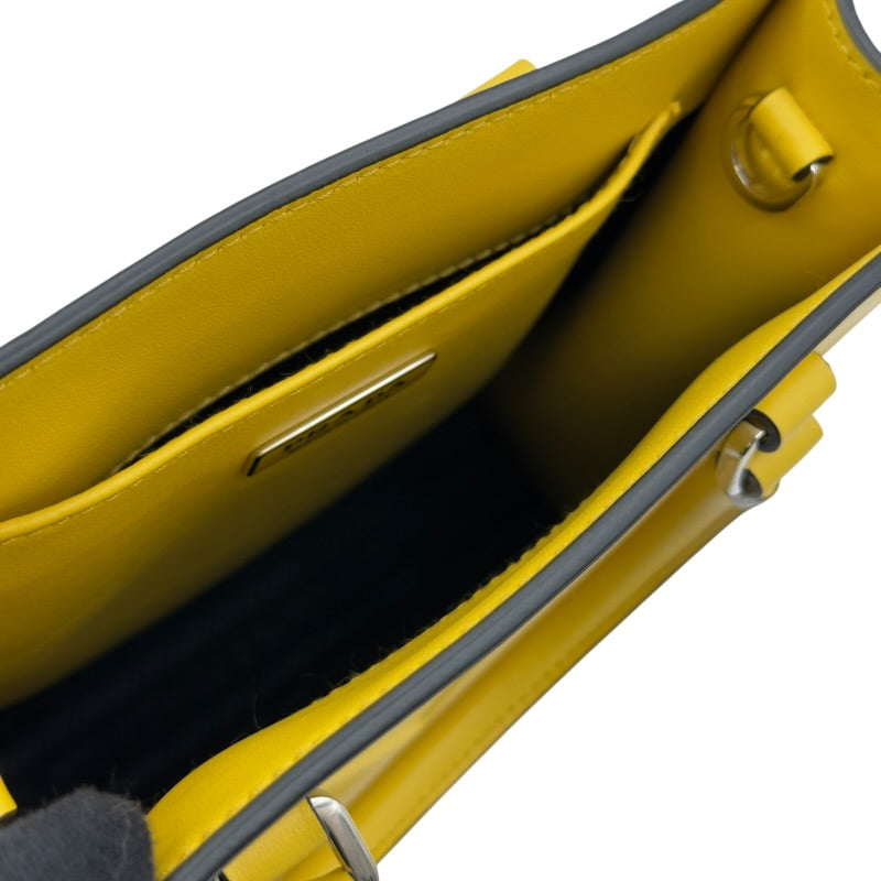 プラダ PRADA 2WAY ミニトート 1BA333 イエロー シルバー金具 レザー