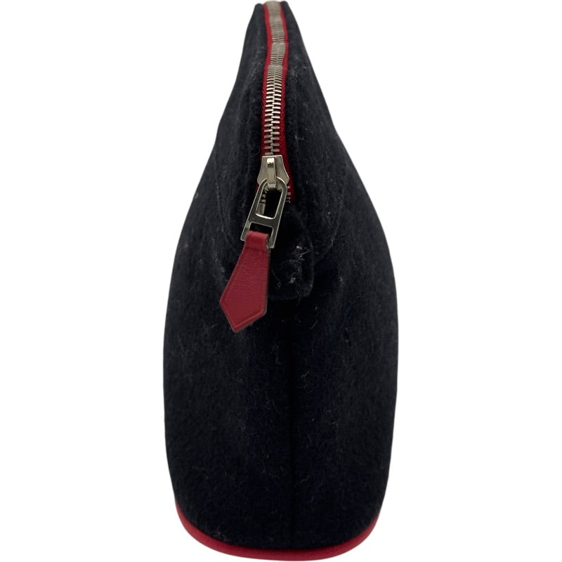 エルメス HERMES ボリードポーチ20 ブラック/レッド シルバー金具