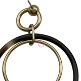 エルメス HERMES アミュレット デュオ ブラウン ゴールド金具 バッファローホーン/パーマブラス レディース ピアス