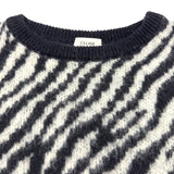 セリーヌ CELINE ゼブラ柄クロップドニットセーター 2A414002E ブラック ウール レディース セーター