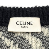セリーヌ CELINE ゼブラ柄クロップドニットセーター 2A414002E ブラック ウール レディース セーター