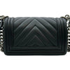 シャネル CHANEL ボーイ シャネル25 Vステッチ A67085 2番台 ブラック シルバー金具 カーフスキン レディース ショルダーバッグ