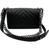 シャネル CHANEL ボーイ シャネル25 Vステッチ A67085 2番台 ブラック シルバー金具 カーフスキン レディース ショルダーバッグ