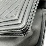 シャネル CHANEL ボーイ シャネル25 Vステッチ A67085 2番台 ブラック シルバー金具 カーフスキン レディース ショルダーバッグ