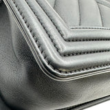 シャネル CHANEL ボーイ シャネル25 Vステッチ A67085 2番台 ブラック シルバー金具 カーフスキン レディース ショルダーバッグ