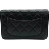 シャネル CHANEL マトラッセ チェーンウォレット A33814 27番台 ブラック キャビアスキン レディース 長財布
