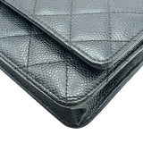 シャネル CHANEL マトラッセ チェーンウォレット A33814 27番台 ブラック キャビアスキン レディース 長財布