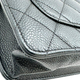 シャネル CHANEL マトラッセチェーンウォレット A33814 25番台 ブラック シルバー金具 キャビアスキン レディース ショルダーバッグ