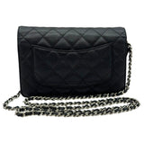 シャネル CHANEL マトラッセチェーンウォレット A33814 25番台 ブラック シルバー金具 キャビアスキン レディース ショルダーバッグ