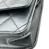 シャネル CHANEL マトラッセチェーンウォレット A33814 25番台 ブラック シルバー金具 キャビアスキン レディース ショルダーバッグ