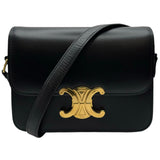 セリーヌ CELINE ティーン トリオンフ バッグ 188423 ブラック シルバー金具 シャイニーカーフ レディース ショルダーバッグ