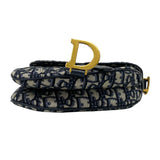 クリスチャン・ディオール Christian Dior サドルバッグ ミニ M0456 ネイビー オブリークジャガード レディース ハンドバッグ