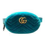 グッチ GUCCI GGマーモント ベルトバッグ 476434 グリーン ベロア レディース ウエストバッグ