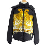 ヴェルサーチ VERSACE バロック総柄リバーシブルダウンジャケット 1012270 ブラック ナイロン メンズ ダウンジャケット