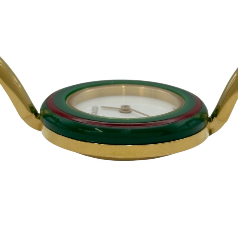 グッチ GUCCI チェンジベゼル 11/12.2 ホワイト メッキ レディース