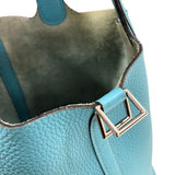 エルメス HERMES ピコタンロックPM X刻 ブルーサンシール シルバー金具 トリヨンクレマンス レディース ハンドバッグ