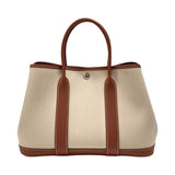 エルメス HERMES ガーデンパーティTPM D刻 ベージュ×ゴールド トワル ネゴンダ レディース トートバッグ